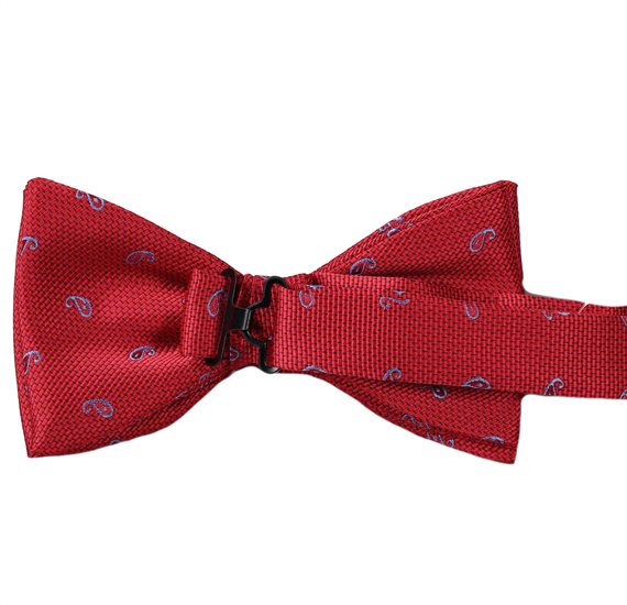Red Bow Tie with Paisley Reverse