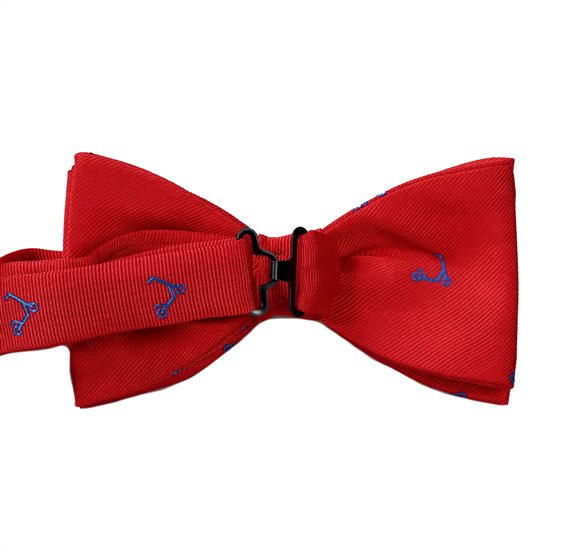Red Bow Tie with Scooters Reverse