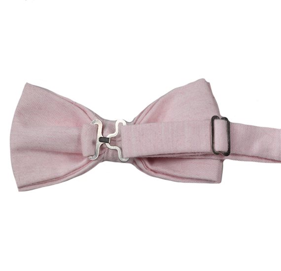 Reverse light pink bow tie