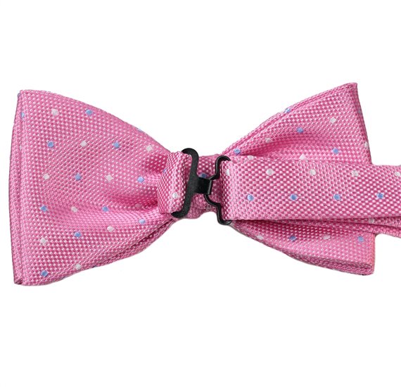 Pink Bow Tie with Dots Reverse