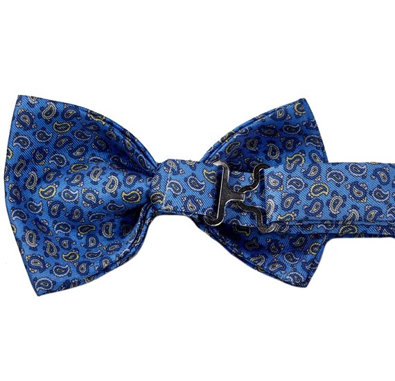 Royal blue bow tie with blue Paisley Reverse