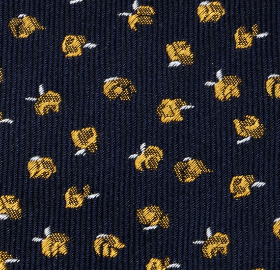 Blue bow tie and pocket square with roses woven