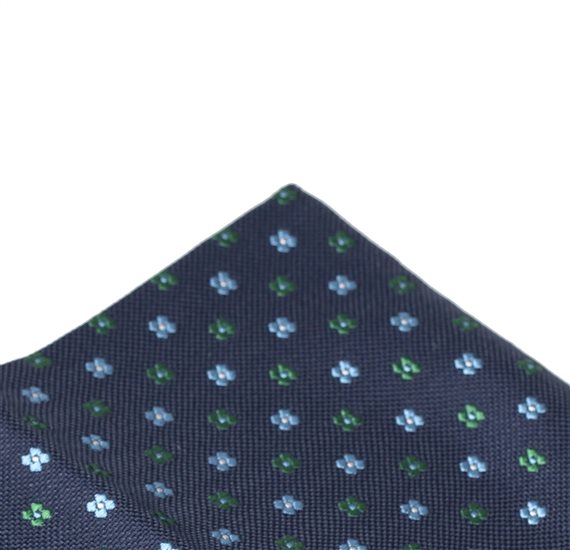 Blue pocket square with flowers
