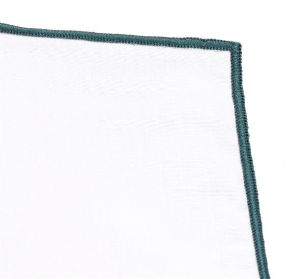 White and Green Pocket Handkerchief