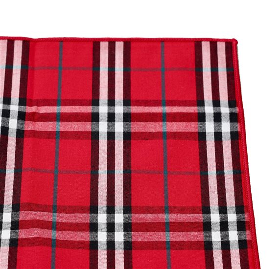 Blue and Red Tartan Pocket Square