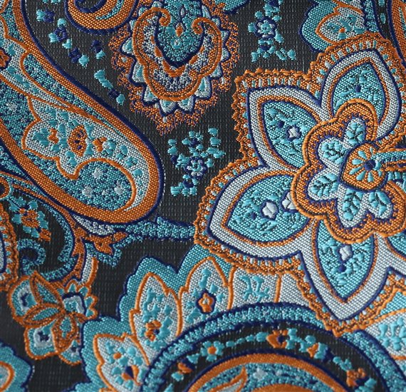 Blue Pocket Square with Damasco