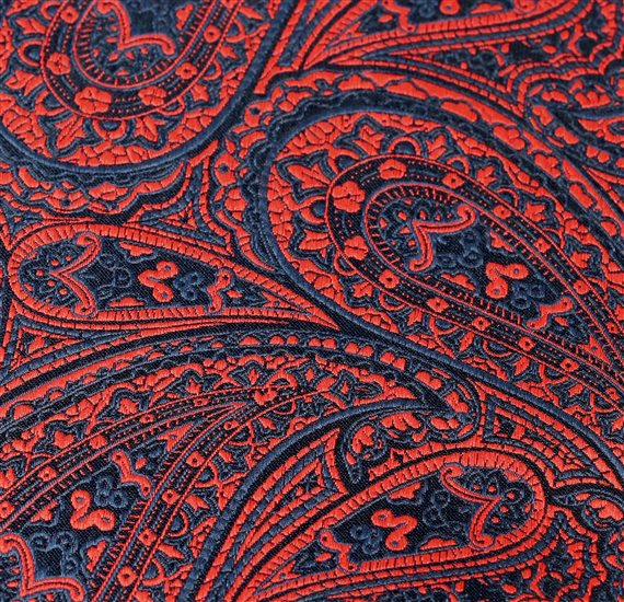 Blue Pocket Square with Paisley