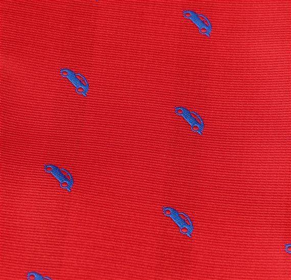 Red Pocket Square with Cars