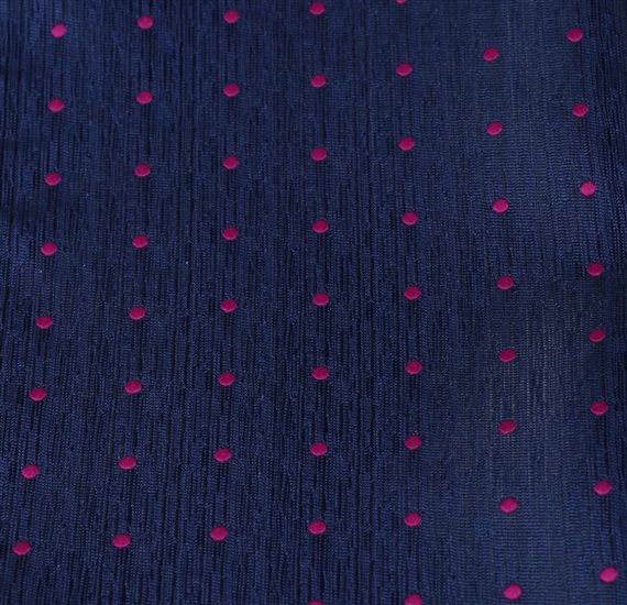 Blue pocket square with magenta dots
