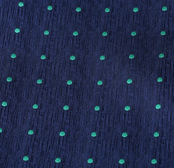 Blue pocket square with green dots