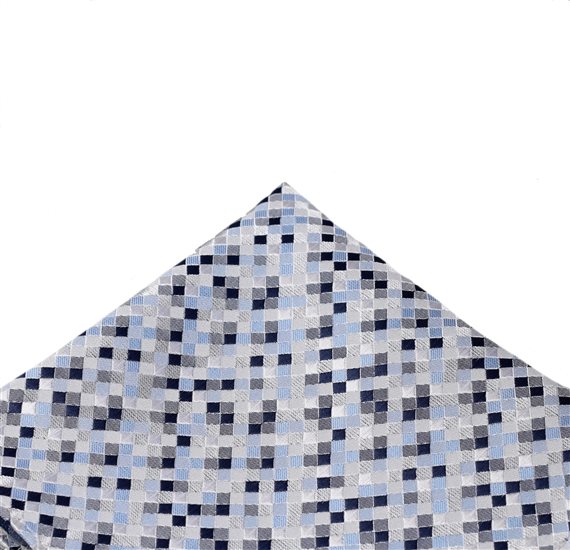 Blue pocket square with design geometric