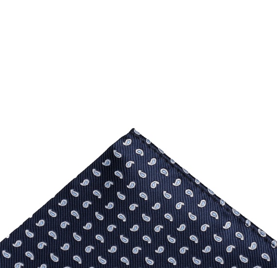 Blue pocket square with cashmere