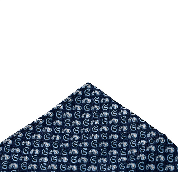 Blue pocket square with cashmere