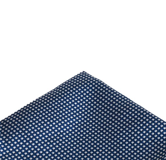 Blue pocket square with white checks
