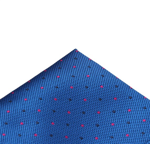 Blue Royal Pocket Square with Dots