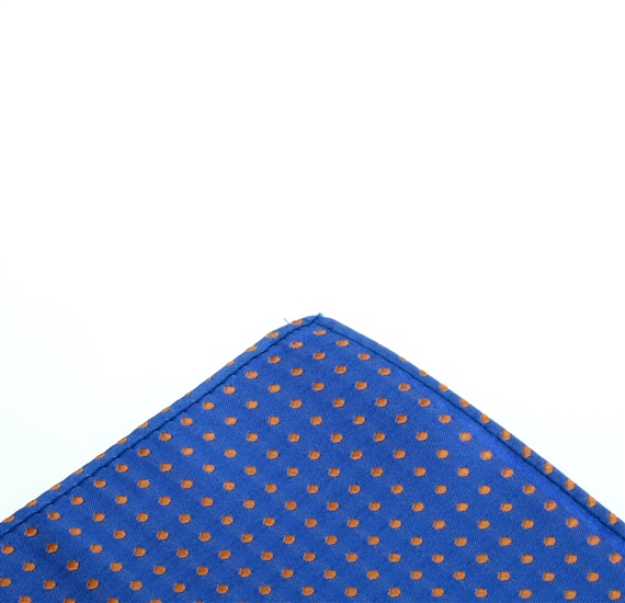 Royal blue pocket square with dots