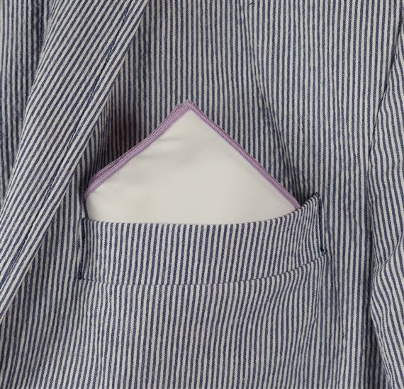 White and Lavander Handkerchief