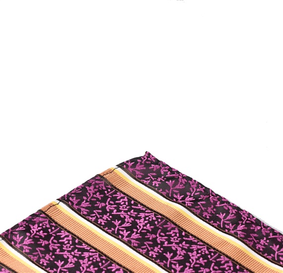 Pocket square with flowers and stripes