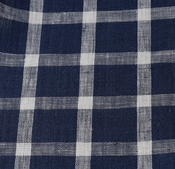 Blue and white checked pocket square