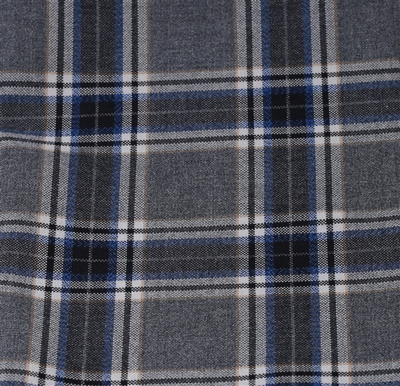 Grey and blue checked pocket square