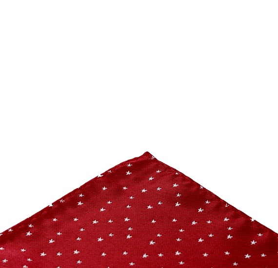 Garnet pocket square with white stars