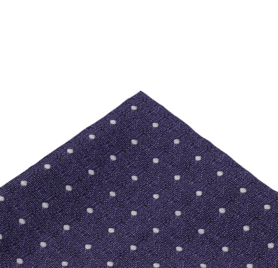 Purple pocket square with white dots