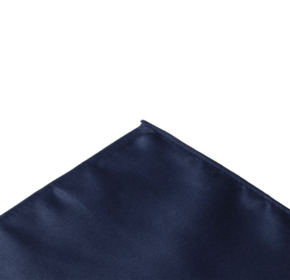 Dark blue satin pocket square