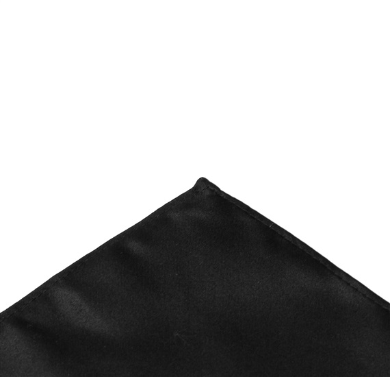 Black satin pocket square
