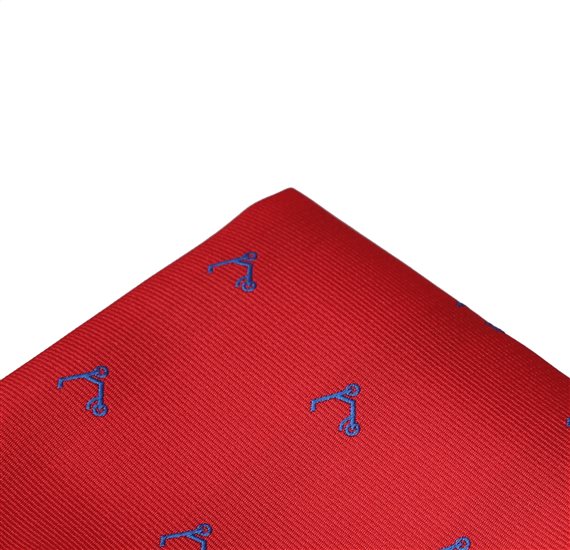 Red Pocket Square with Scooters