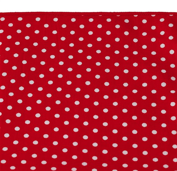 Red Pocket Square with Dots
