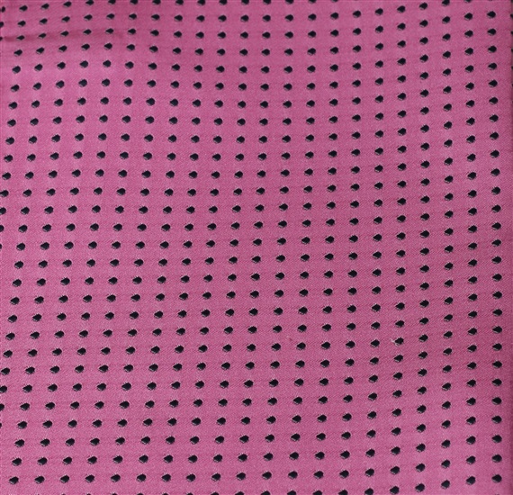 Pink pocket square with black dots