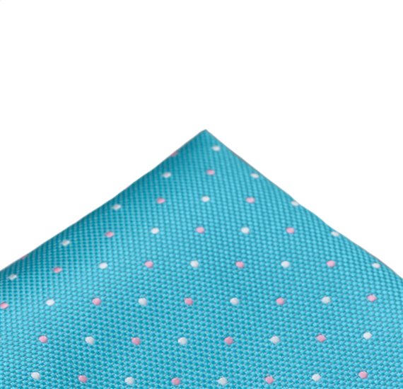 Turquoise Pocket Square with Dots