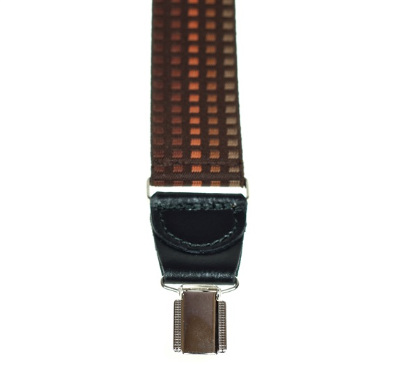 PINZA TRASERA TIRANTE ELASTICO CUADROS MARRON OSCURO