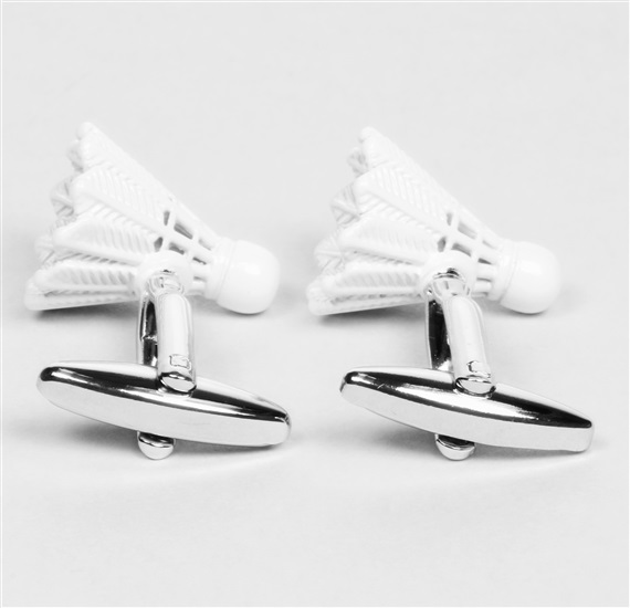 Badminton Cufflinks reverse