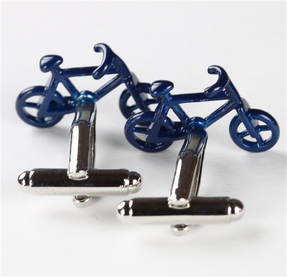 Blue Bikes Cufflinks Reverse