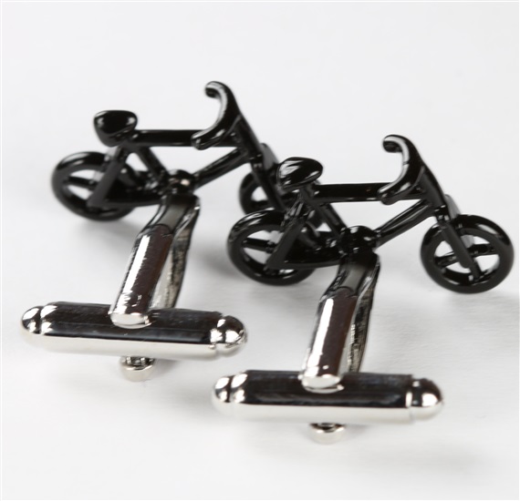 Black Bike Cufflinks Reverse