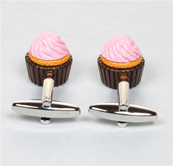 Pink Cupcake Cufflinks Reverse