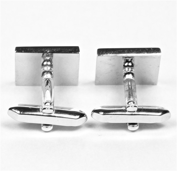 Yellow enamel cufflinks reverse