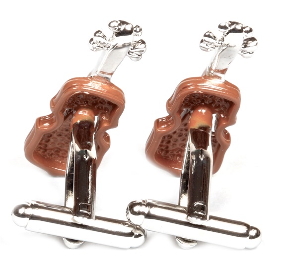 Violin cufflinks reverse