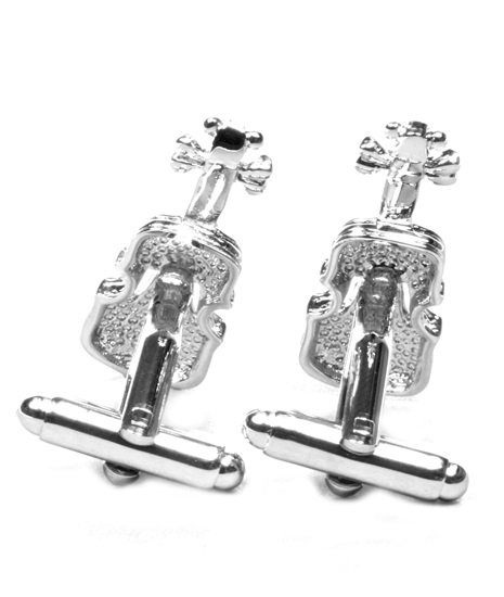 Red Violin Cufflinks Reverse