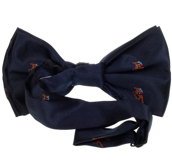 Deep blue bow tie reverse with jockey