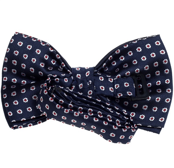 Reverse blue bow tie with daisies