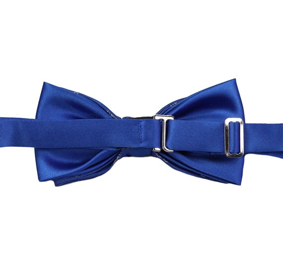 Reverse royal blue bow tie with white bikes