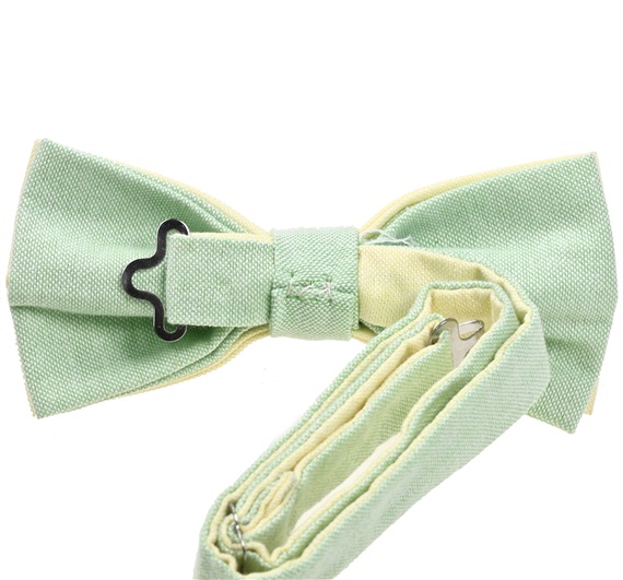 Reverse yellow and green bow tie