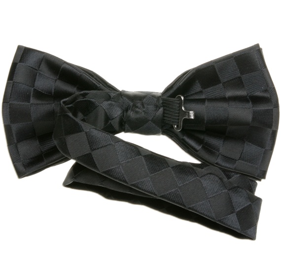 Reverse black dress bow tie
