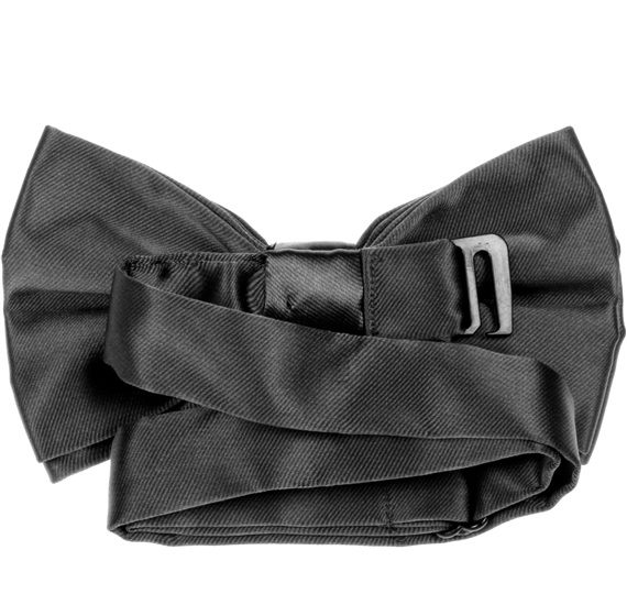 Reverse dark grey bow tie