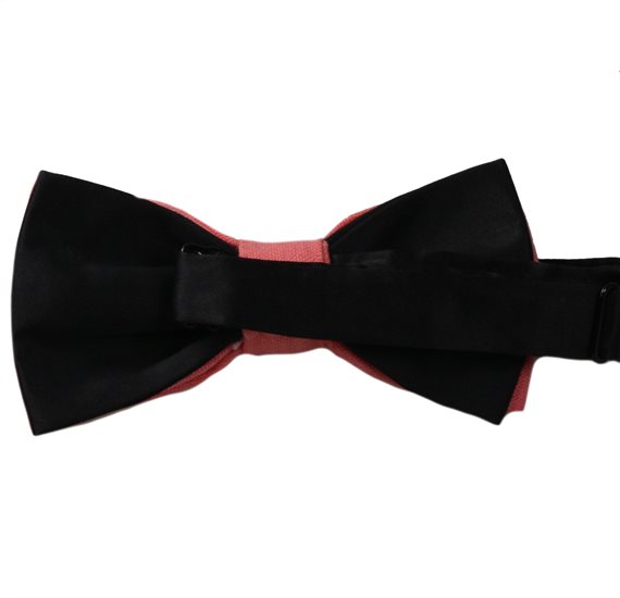 Reverse living coral bow tie