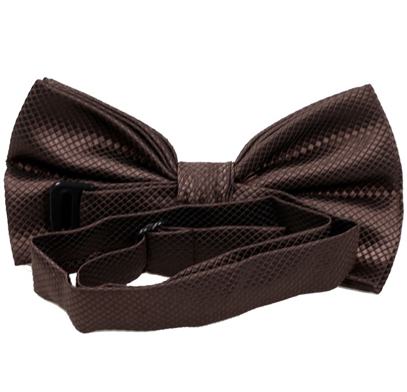 Reverse dark brown bow tie