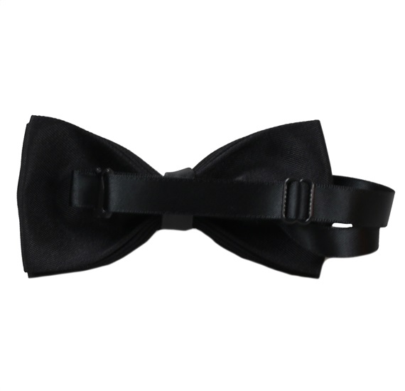 Reverse black bow tie with embroidery