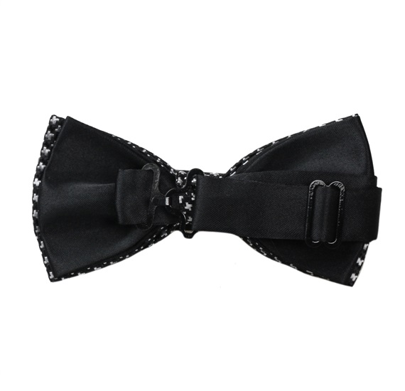 Reverse black bow tie with white drawings